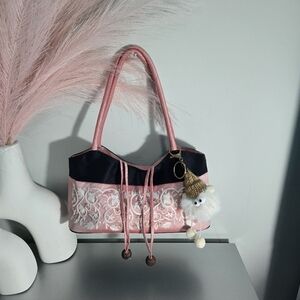 Vintage Claire V. 100% Silk Handbag - Y2K Embroidered Floral